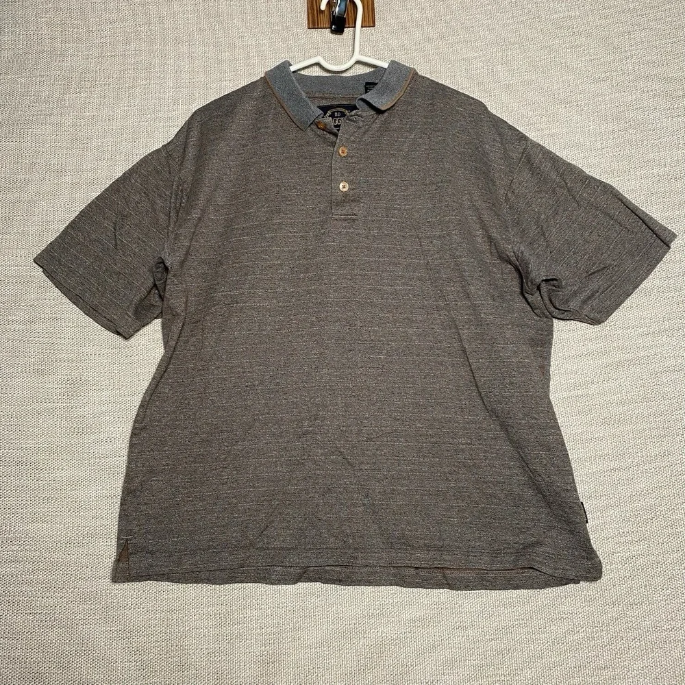 BD Baggies Polo L Mens S/S Gray Check Relaxed Normcore Retro VGUC